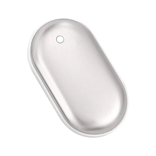 Planet Gates silvery 5200mAh Hand Warmer Power Bank 2 In 1 USB Rechargeable Handy Warmers Winter Handheld Warmers Heater Electric Heater Warmer