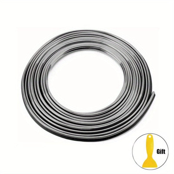 Planet Gates Silvery / 5M/196.85in 1pc Universal Car Mold Decoration Flexible Strip 16ft/ 5m PVC With Interior Car Decoration Strip Dashboard Door Car Styling