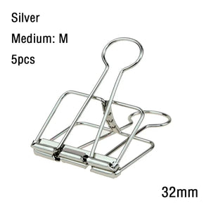 Planet Gates silvery  5PCS 2-10 Pcs Paper Clip Sliver Rose Gold Binder Clips Page Holder Office Study Binder Clips Photo Clamp Office School Desk Organizer