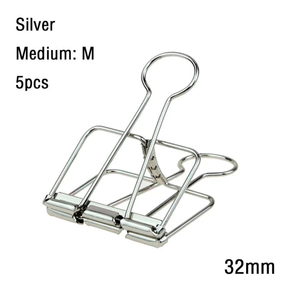 Planet Gates silvery  5PCS 2-10 Pcs Paper Clip Sliver Rose Gold Binder Clips Page Holder Office Study Binder Clips Photo Clamp Office School Desk Organizer