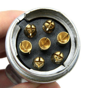 Planet Gates Silvery 7 Pin Metal Trailer Plug Towbar Towing Lights Socket Car Van Caravan 12V APM