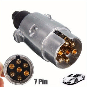 Planet Gates Silvery 7 Pin Metal Trailer Plug Towbar Towing Lights Socket Car Van Caravan 12V APM
