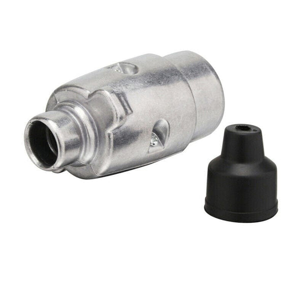 Planet Gates Silvery 7 Pin Metal Trailer Plug Towbar Towing Lights Socket Car Van Caravan 12V APM