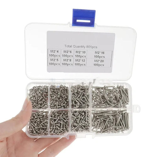 Planet Gates Silvery / 800pcs 800pcs/box Stainless Steel Self Tapping Screw M2x4 M2x5 M2x6 M2x8 M2x10 Assortment Kit Lock Nut Wood Thread Nail Screw Sets