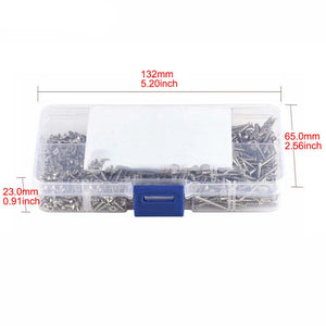 Planet Gates Silvery / 800pcs 800pcs/box Stainless Steel Self Tapping Screw M2x4 M2x5 M2x6 M2x8 M2x10 Assortment Kit Lock Nut Wood Thread Nail Screw Sets