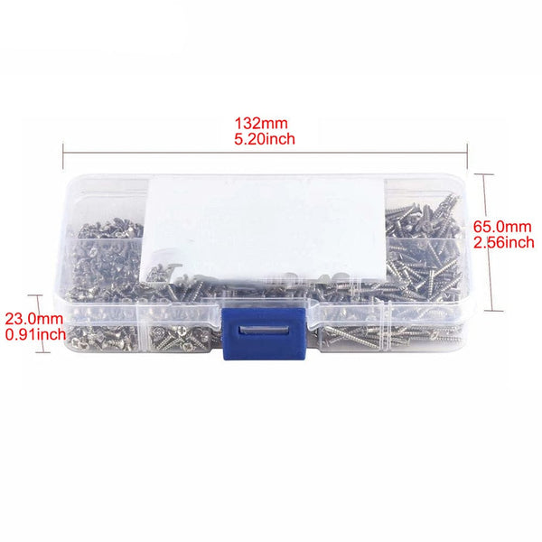 Planet Gates Silvery / 800pcs 800pcs/box Stainless Steel Self Tapping Screw M2x4 M2x5 M2x6 M2x8 M2x10 Assortment Kit Lock Nut Wood Thread Nail Screw Sets