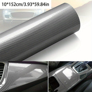 Planet Gates Silvery / 9.98*151.99cm 10*152cm/3.93*59.84in 7D Car Sticker Glossy Carbon Fiber Vinyl Film Car Interior Wrap Sticker Car Home Door Decals