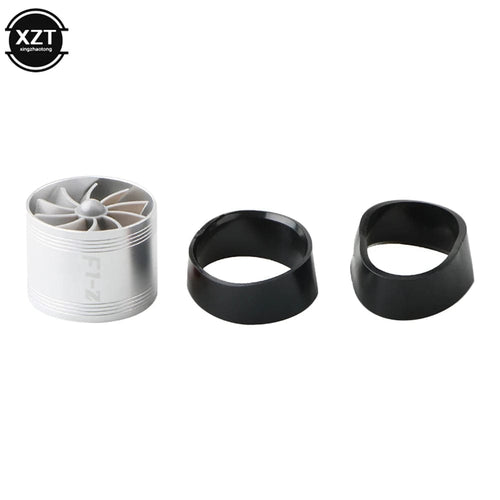 Planet Gates silvery Auto Car Air Intake Turbine Refit Turbo Gas Fuel Oil Saver Fan Turbo Supercharger Turbine Fit for Air Intake Hose Dia 65-74mm