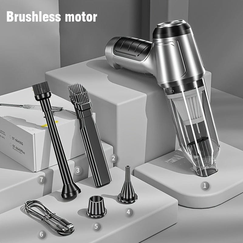 Planet Gates Silvery Brushless Car Wireless Mini Vacuum Cleaner Multi-functional Handheld Electric Vacuum Cleaner Wet & Dry Home Cleaning Tool Car Interior Vacuum Cleaner