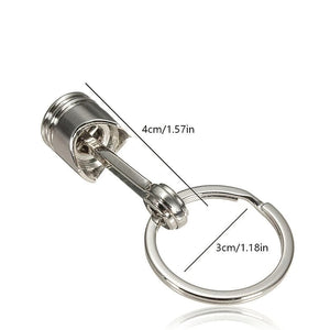 Planet Gates Silvery Car Engine Piston Style Keychain Key Ring Creative Metal Piston Model Keyring Keyfob Key Pendant KeyChain Decor Car Accessories