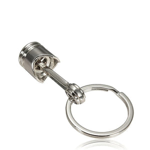 Planet Gates Silvery Car Engine Piston Style Keychain Key Ring Creative Metal Piston Model Keyring Keyfob Key Pendant KeyChain Decor Car Accessories