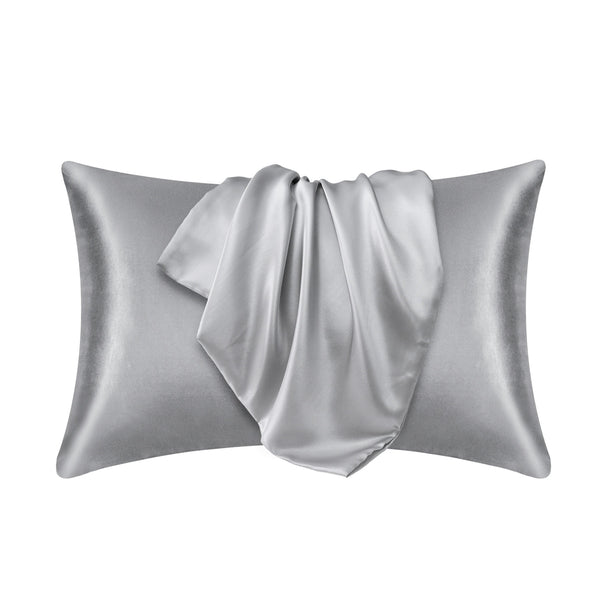Planet Gates Silvery Grey / 35cm*50cm 1pc Satin Solid Color Pillowcase, Soft Pillow Cover With Envelope Closure For Bedroom, Bedding Supplies, Without Filler