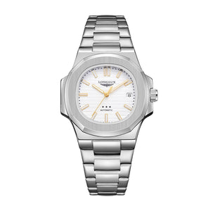 Planet Gates Silvery Man watch automatic movement cool wholesale lestainless steel date automatic watch luxury LONGLUX mechanical wrist watches