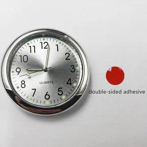 Planet Gates silvery Mini Watch Mini Quartz Clock Light Emitting Electronic Clock Waterproof Bicycle Motorcycle Watch Dashboard Car Clock