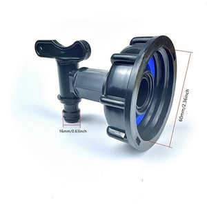 Planet Gates Simple Faucet Set 1pc, 1000L IBC Water Tank Adapter Ton Barrel Fittings Faucet S60*6 2.54/5.08cm Metal Tap Pipe Fittings Garden Hose Replacement Tools Connector Water Pipe Quick Connection