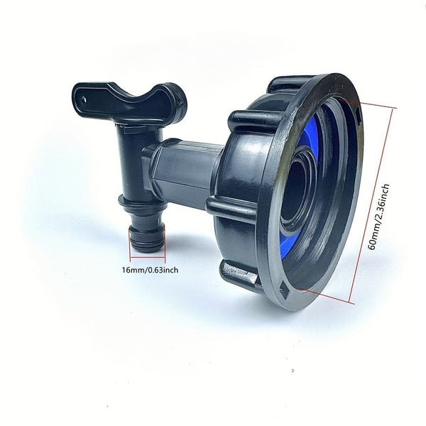 Planet Gates Simple Faucet Set 1pc, 1000L IBC Water Tank Adapter Ton Barrel Fittings Faucet S60*6 2.54/5.08cm Metal Tap Pipe Fittings Garden Hose Replacement Tools Connector Water Pipe Quick Connection
