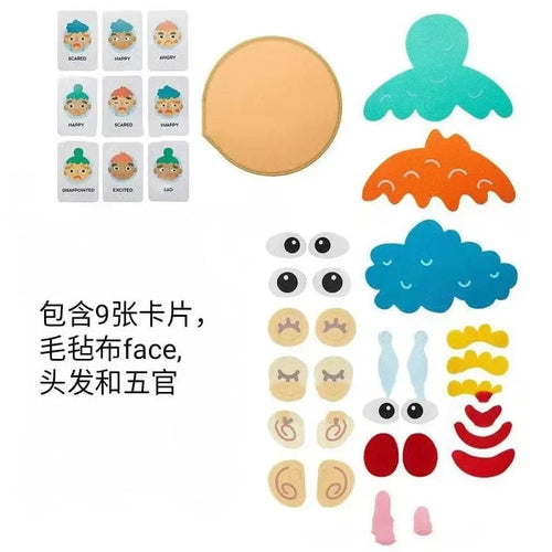 Planet Gates Simple Kids Montessori Facial Expression Game Emotional Change Toys With 9pcs Cards Preschool Learning Educational Toys