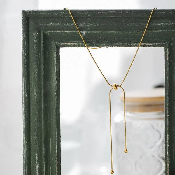 Planet Gates Simple Long Tassel Chain Necklace for Women Trendy Adjustable Choker Necklace 2024 Fashion Jewelry Chain On The Neck Girls Gifts