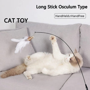 Planet Gates Simulation Bird interactive Cat Toy Funny Feather Bird with Bell Cat Stick Toy for Kitten Playing Teaser Wand Toy Cat Supplies