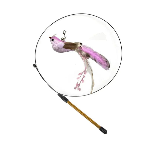 Planet Gates Simulation Bird interactive Cat Toy Funny Feather Bird with Bell Cat Stick Toy for Kitten Playing Teaser Wand Toy Cat Supplies