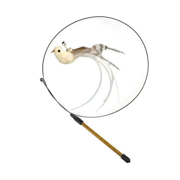 Planet Gates Simulation Bird interactive Cat Toy Funny Feather Bird with Bell Cat Stick Toy for Kitten Playing Teaser Wand Toy Cat Supplies
