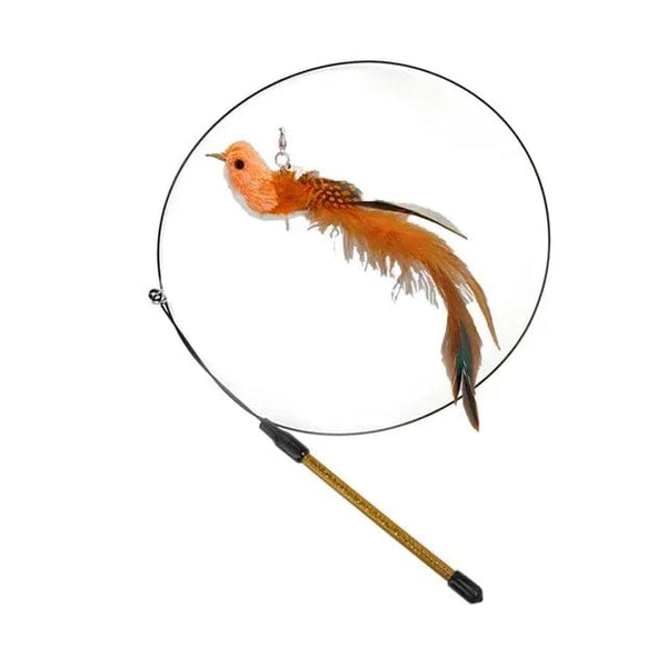 Planet Gates Simulation Bird interactive Cat Toy Funny Feather Bird with Bell Cat Stick Toy for Kitten Playing Teaser Wand Toy Cat Supplies