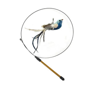 Planet Gates Simulation Bird interactive Cat Toy Funny Feather Bird with Bell Cat Stick Toy for Kitten Playing Teaser Wand Toy Cat Supplies
