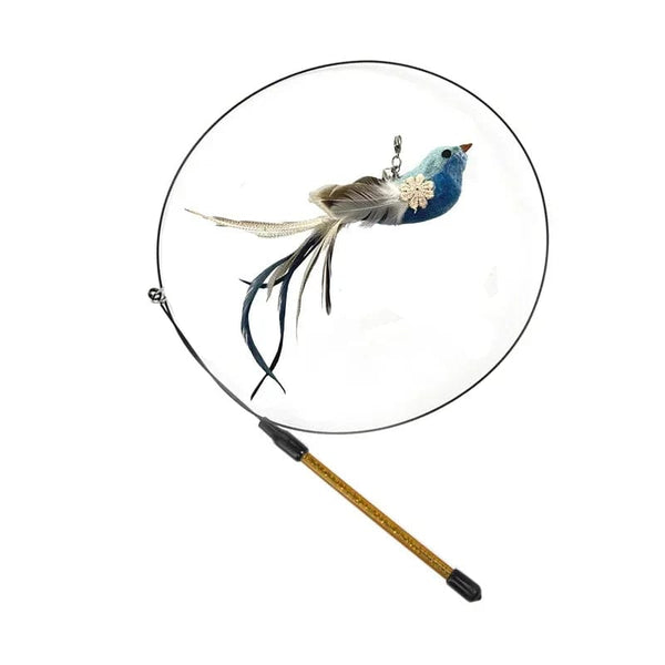 Planet Gates Simulation Bird interactive Cat Toy Funny Feather Bird with Bell Cat Stick Toy for Kitten Playing Teaser Wand Toy Cat Supplies