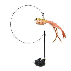 Planet Gates Simulation Bird interactive Cat Toy Funny Feather Bird with Bell Cat Stick Toy for Kitten Playing Teaser Wand Toy Cat Supplies