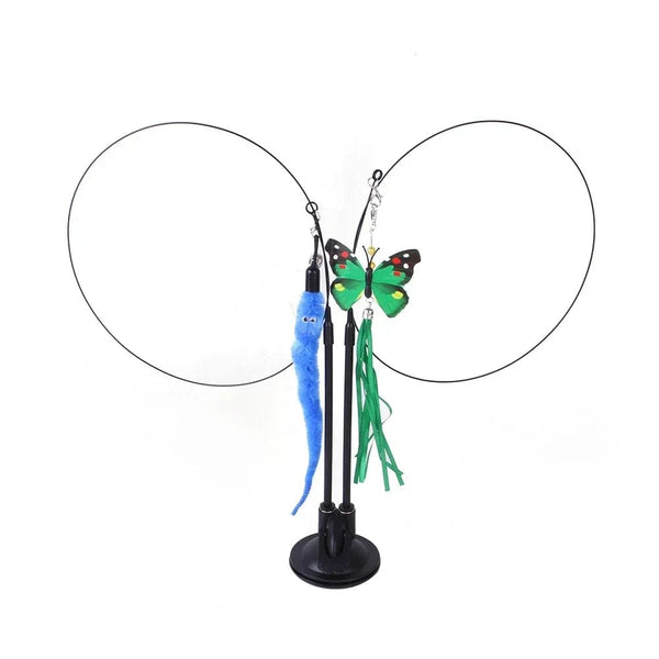 Planet Gates Simulation Bird interactive Cat Toy Funny Feather Bird with Bell Cat Stick Toy for Kitten Playing Teaser Wand Toy Cat Supplies