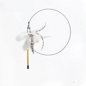 Planet Gates Simulation Bird interactive Cat Toy Funny Feather Bird with Bell Cat Stick Toy for Kitten Playing Teaser Wand Toy Cat Supplies