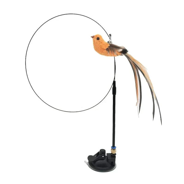 Planet Gates Simulation Bird interactive Cat Toy Funny Feather Bird with Bell Cat Stick Toy for Kitten Playing Teaser Wand Toy Cat Supplies