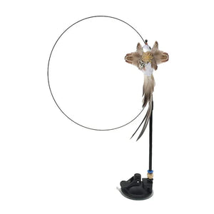 Planet Gates Simulation Bird interactive Cat Toy Funny Feather Bird with Bell Cat Stick Toy for Kitten Playing Teaser Wand Toy Cat Supplies