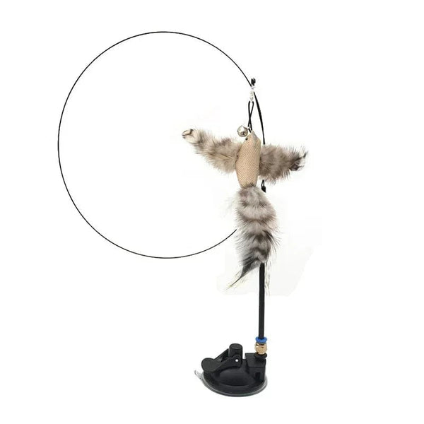 Planet Gates Simulation Bird interactive Cat Toy Funny Feather Bird with Bell Cat Stick Toy for Kitten Playing Teaser Wand Toy Cat Supplies