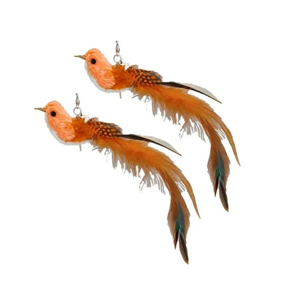 Planet Gates Simulation Bird interactive Cat Toy Funny Feather Bird with Bell Cat Stick Toy for Kitten Playing Teaser Wand Toy Cat Supplies