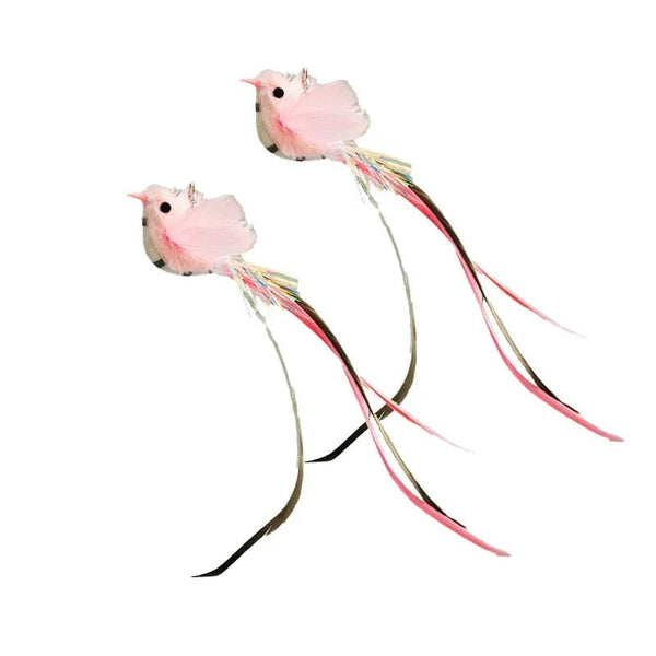 Planet Gates Simulation Bird interactive Cat Toy Funny Feather Bird with Bell Cat Stick Toy for Kitten Playing Teaser Wand Toy Cat Supplies