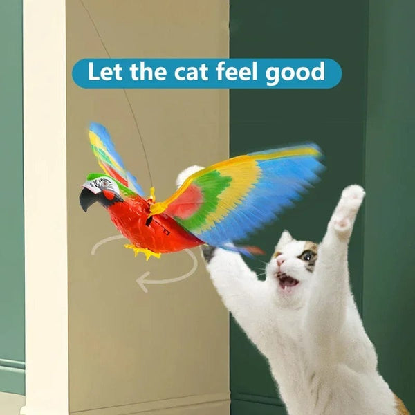 Planet Gates Simulation Bird Interactive Cat Toys Electric Hanging Eagle Flying Bird Cat Teasering Play Cat Stick Scratch Rope Pet Toys