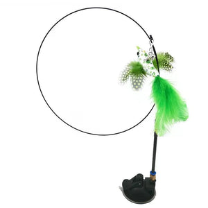 Planet Gates Simulation Bird Interactive Funny Cat Stick Toy Furry Feather Bird With Bell Sucker Cat Stick Toy Kitten Playing Pet Accessories