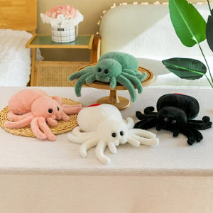 Planet Gates Simulation Black Spider Jumping Spider Doll Crawling Pet Doll Plush Cute Reptile Plush Toy Super Cute Doll