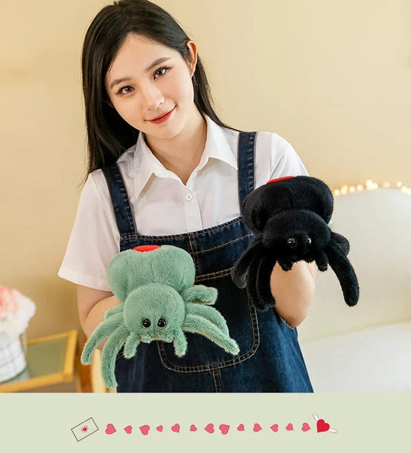 Planet Gates Simulation Black Spider Jumping Spider Doll Crawling Pet Doll Plush Cute Reptile Plush Toy Super Cute Doll
