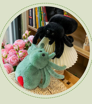 Planet Gates Simulation Black Spider Jumping Spider Doll Crawling Pet Doll Plush Cute Reptile Plush Toy Super Cute Doll