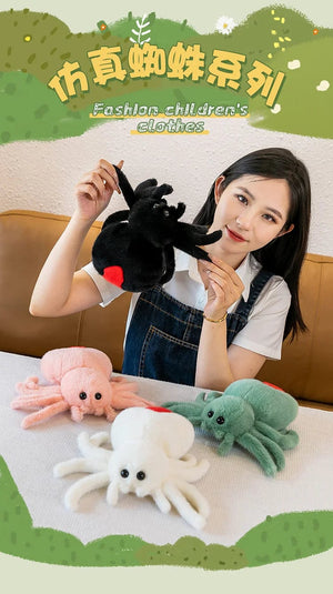 Planet Gates Simulation Black Spider Jumping Spider Doll Crawling Pet Doll Plush Cute Reptile Plush Toy Super Cute Doll