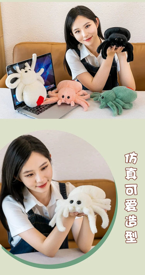 Planet Gates Simulation Black Spider Jumping Spider Doll Crawling Pet Doll Plush Cute Reptile Plush Toy Super Cute Doll