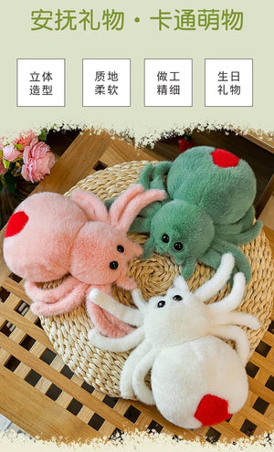 Planet Gates Simulation Black Spider Jumping Spider Doll Crawling Pet Doll Plush Cute Reptile Plush Toy Super Cute Doll