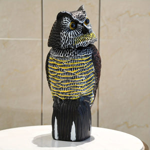 Planet Gates Simulation Bobble Owl 1pc, Scare Birds, Squirrels, And Mice Away With This Realistic Fake Owl Statue - Rotating Head Pest Repellent!