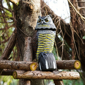 Planet Gates Simulation Bobble Owl 1pc, Scare Birds, Squirrels, And Mice Away With This Realistic Fake Owl Statue - Rotating Head Pest Repellent!
