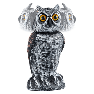 Planet Gates Simulation Bobble Owl 1pc, Scare Birds, Squirrels, And Mice Away With This Realistic Fake Owl Statue - Rotating Head Pest Repellent!