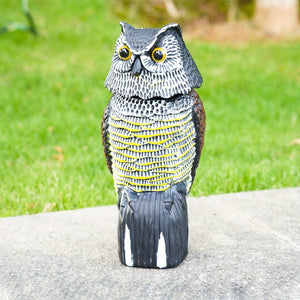 Planet Gates Simulation Bobble Owl 1pc, Scare Birds, Squirrels, And Mice Away With This Realistic Fake Owl Statue - Rotating Head Pest Repellent!