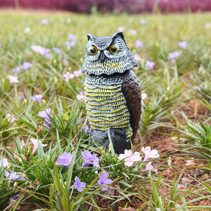 Planet Gates Simulation Bobble Owl 1pc, Scare Birds, Squirrels, And Mice Away With This Realistic Fake Owl Statue - Rotating Head Pest Repellent!