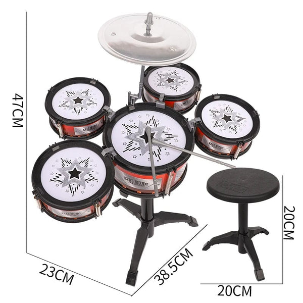 Planet Gates Simulation Drum Set Junior Drums Kit Jazz Drums Percussion Musical Instrument Wisdom Development Toys For Children Kid Gifts